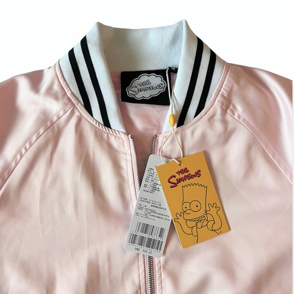 SIMPSONS 20th Century Fox BART Women Zip Light Weight JACKET Underachiever PINK - Picture 5 of 8